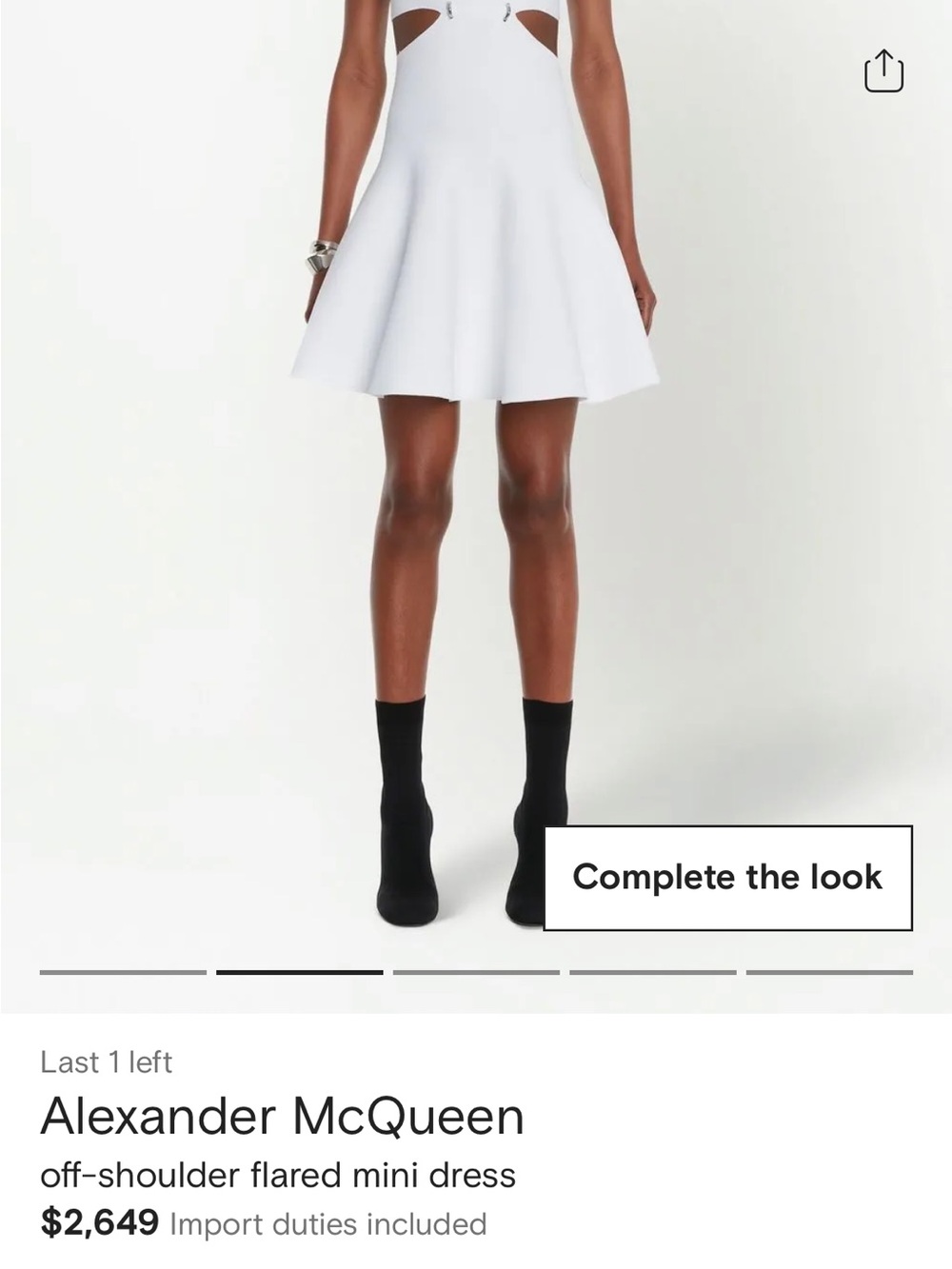 Alexander McQueen White Sculpted Fit-and-Flare Mini Dress - Picture 7 of 7